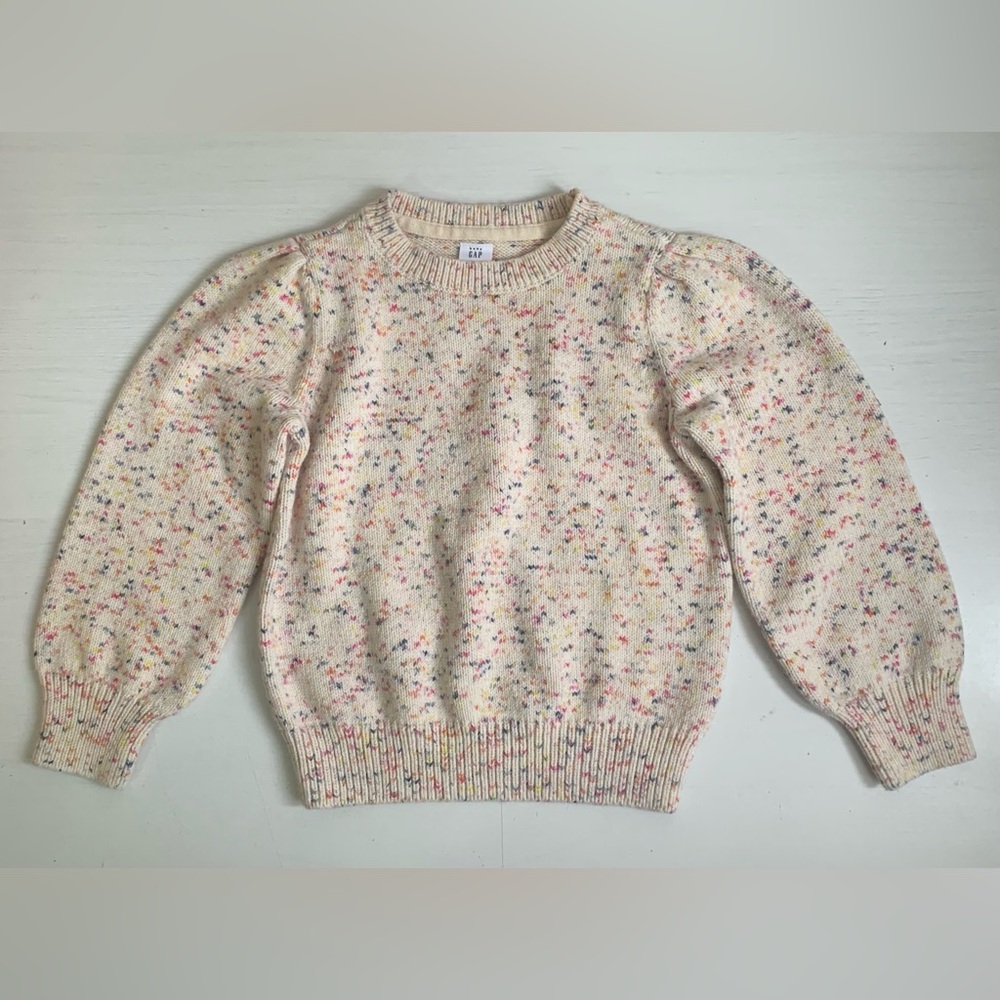 Gap Confetti Melange Knit Pullover Sweater Cotton Blend Girls Size 5